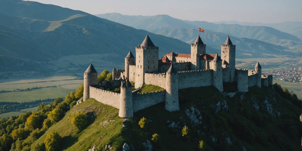 Ancient Macedonian castles and fortresses on hilltops