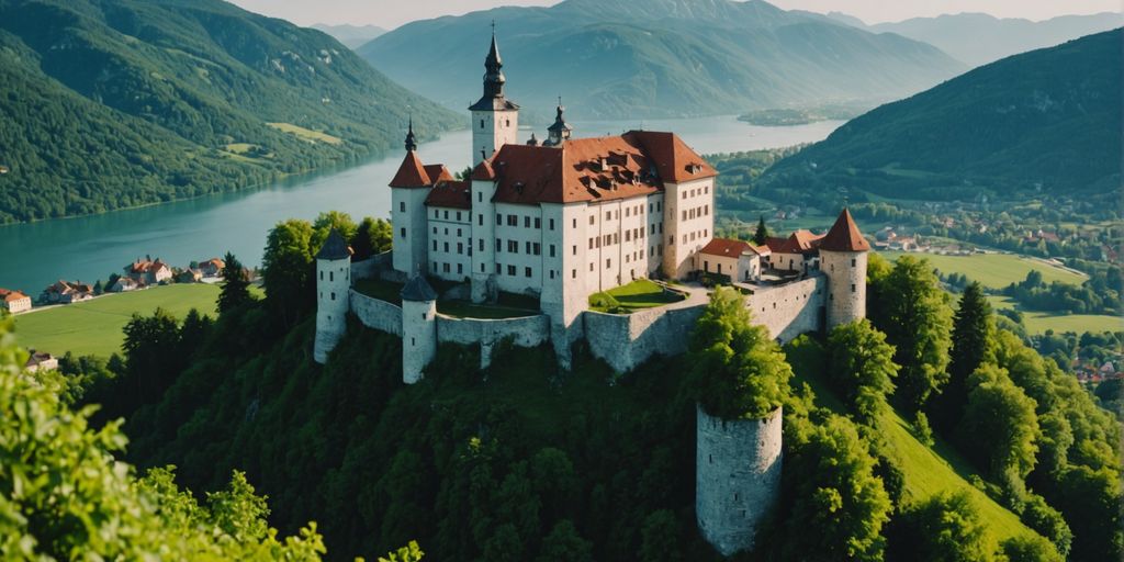 A beautiful castle in Slovenia with green surroundings